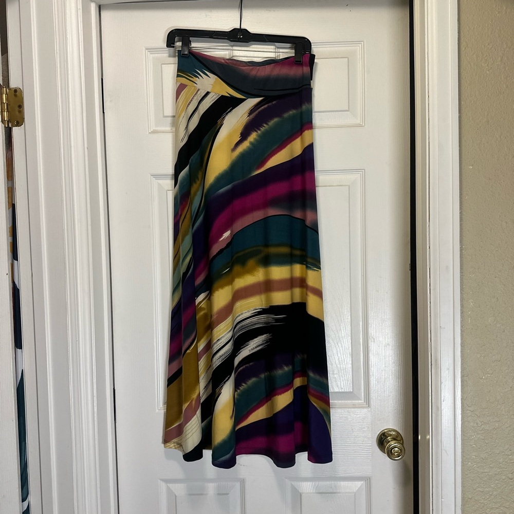 Veronica M A-Line Skirt with Bold Stripes